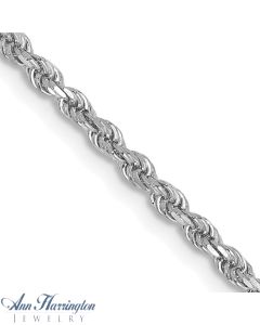 14k White or Yellow Gold 2 mm Diamond Cut Rope Chain