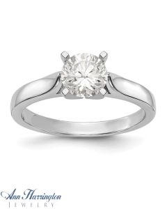 14k White Gold Concaved Cathedral Solitaire Engagement Ring Mounting