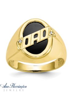 10k Men's Diamond and Black Onyx DAD Ring