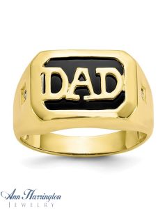 10k Yellow Gold Men's Diamond and Black Onyx DAD Ring