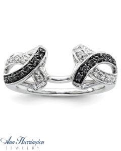 14k White Gold 1/5 ct tw Black and White Diamond Antique Style Ring Enhancer, 1206311