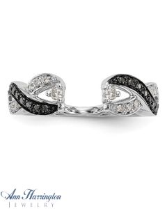 14k White Gold 1/5 ct tw Black and White Diamond Antique Style Ring Enhancer, 1206811