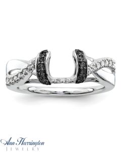 14k White Gold 1/5 ct tw Black & White Diamond Antique Style Ring Enhancer, 1206911