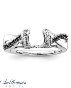 14k White Gold 1/5 ct tw Black & White Diamond Antique Style Ring Enhancer, 1207011