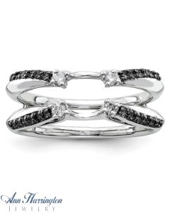 14k White Gold 1/4 ct tw Black & White Diamond Ring Guard, 1207111