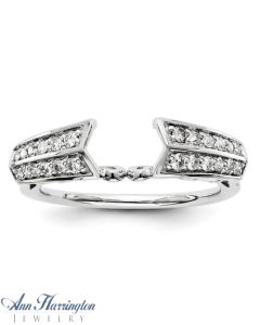 14k White Gold 1/3 ct tw Diamond Vintage Style Ring Enhancer, 1214811
