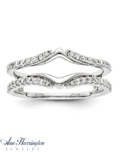 14k White Gold 1/5 ct tw Diamond Antique Style Ring Guard, 1228511