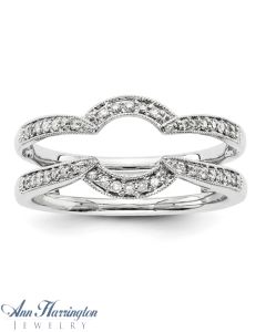 14k White Gold 1/5 ct tw Diamond Antique Style Ring Guard, 1228611