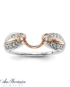 14k 2-Tone White & Rose Gold 1/3 ct tw Diamond Vintage Style Ring Enhancer, 1229711