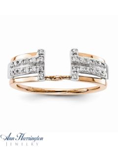 14k 2-Tone White and Rose Gold .17 ct tw Diamond Vintage Style Ring Enhancer, 1229811