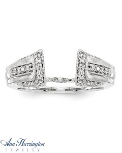 14k White Gold 1/4 ct tw Diamond Vintage Style Ring Wrap, 1255811