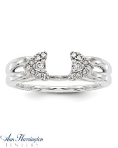 14k White Gold 1/5 ct tw Diamond Vintage Style Ring Enhancer, 1255911