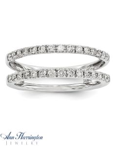 14k White Gold 1/2 ct tw Diamond Antique Style Ring Guard,1256011