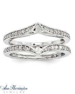 14k White Gold 1/3 ct tw Diamond Antique Style Ring Guard, 1258611