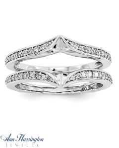 14k White Gold 1/3 ct tw Diamond Antique Style Ring Guard, 1258611