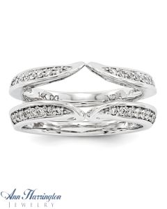 14k White Gold 1/3 ct tw Diamond Antique Style Ring Guard, 1258711