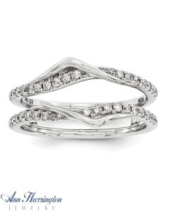 14k White Gold 1/3 ct tw Diamond Antique Style Ring Guard, 1258811