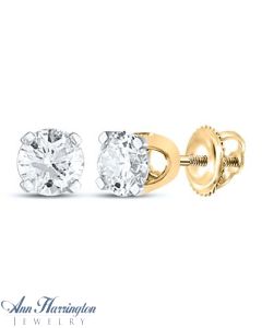 14k Yellow Gold 1/4 ct tw Certified Diamond Stud Earrings