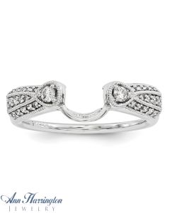 14k White Gold 1/4 ct tw Diamond Antique Style Ring Enhancer, 1265411