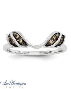 14k White Gold 1/10 ct tw Champagne Diamond Ring Wrap, 1267811