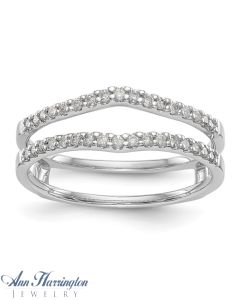 14k White Gold 1/4 ct tw Diamond Antique Style Ring Guard, 1268011