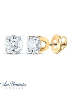 14k Yellow Gold 5/8 ct tw Certified Diamond Stud Earrings