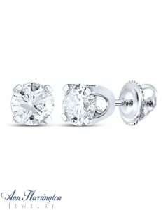 14k White Gold 1/5 ct tw Certified Diamond Stud Earrings