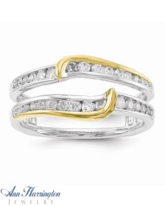 14k 2-Tone White And Yellow Gold 1/2 ct tw Diamond Ring Guard, 1333611