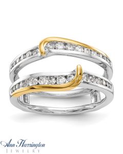 14k 2-Tone White And Yellow Gold 1/2 ct tw Diamond Ring Guard, 1333611