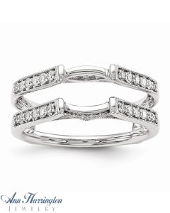 14K White Gold 1/3 ct tw Diamond Cathedral Ring Guard,1335511