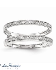 14k White Gold .18 ct tw Diamond Antique Style Ring Guard, Ring Guards, Ring Enhancers, 1342711