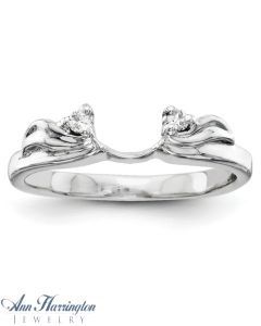 14k White Gold .05 ct tw Diamond Ring Wrap