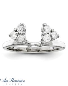 14k White or Yellow Gold 3/8 ct tw Diamond Cluster Ring Wrap, 142311