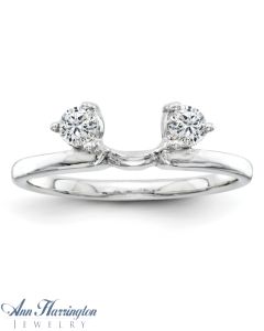 14k White Gold 1/3 ct tw 2 Stone Diamond Ring Wrap, 144111