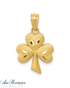 14k Yellow Gold Shamrock Charm