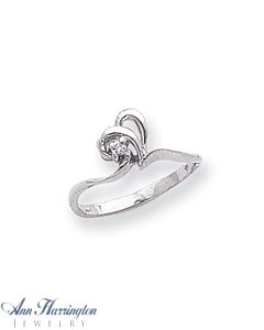 14k White or Yellow Gold .03 ct Diamond Heart Ring