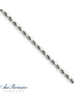 14k White or Yellow Gold 2.5 mm Diamond Cut Rope Chain