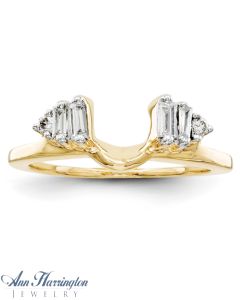 14k Yellow Gold 1/4 ct tw Baguette and Round Diamond Ring Wrap, 23321