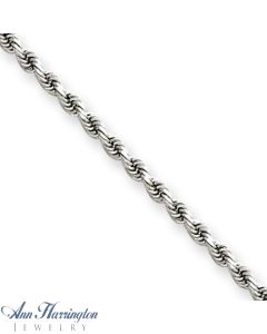 14k White or Yellow Gold 3 mm Diamond Cut Rope Chain