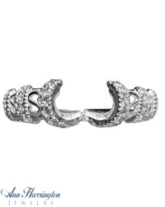 14k White, Yellow Gold or Platinum 1/3 ct tw Diamond Vintage Style Scroll Filigree Ring Enhancer, 2584W