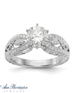 14k White Gold 1/5 ct tw Diamond Engagement Ring Semi Mounting, 260011