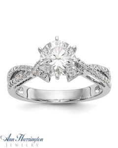 14k White Gold 1/5 ct tw Diamond Engagement Ring, Semi Mounting