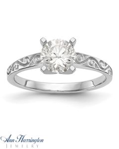 14k White or Yellow Gold Solitaire Engagement Ring Mounting