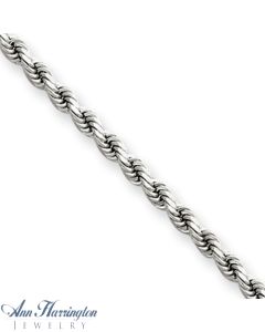 14k White or Yellow  Gold 4 mm Diamond Cut Rope Chain
