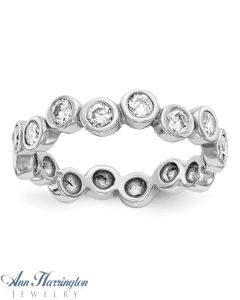 14k White or Yellow Gold 1/2 ct tw Diamond Bezel Anniversary Band