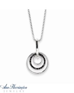 Sterling Silver .15 ct tw Black Diamond Pendant Necklace