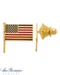 14k Enameled Flag Tie Tac