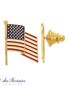 14k Enameled Flag Pin Charm