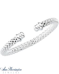 Sterling Silver Hollow Rasberry Cuff 7.5" Bracelet