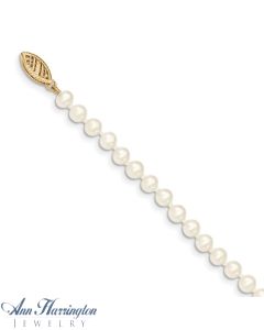 14k Yellow Gold 4-5 mm White Freshwater Cultured Pearl Strand Necklace